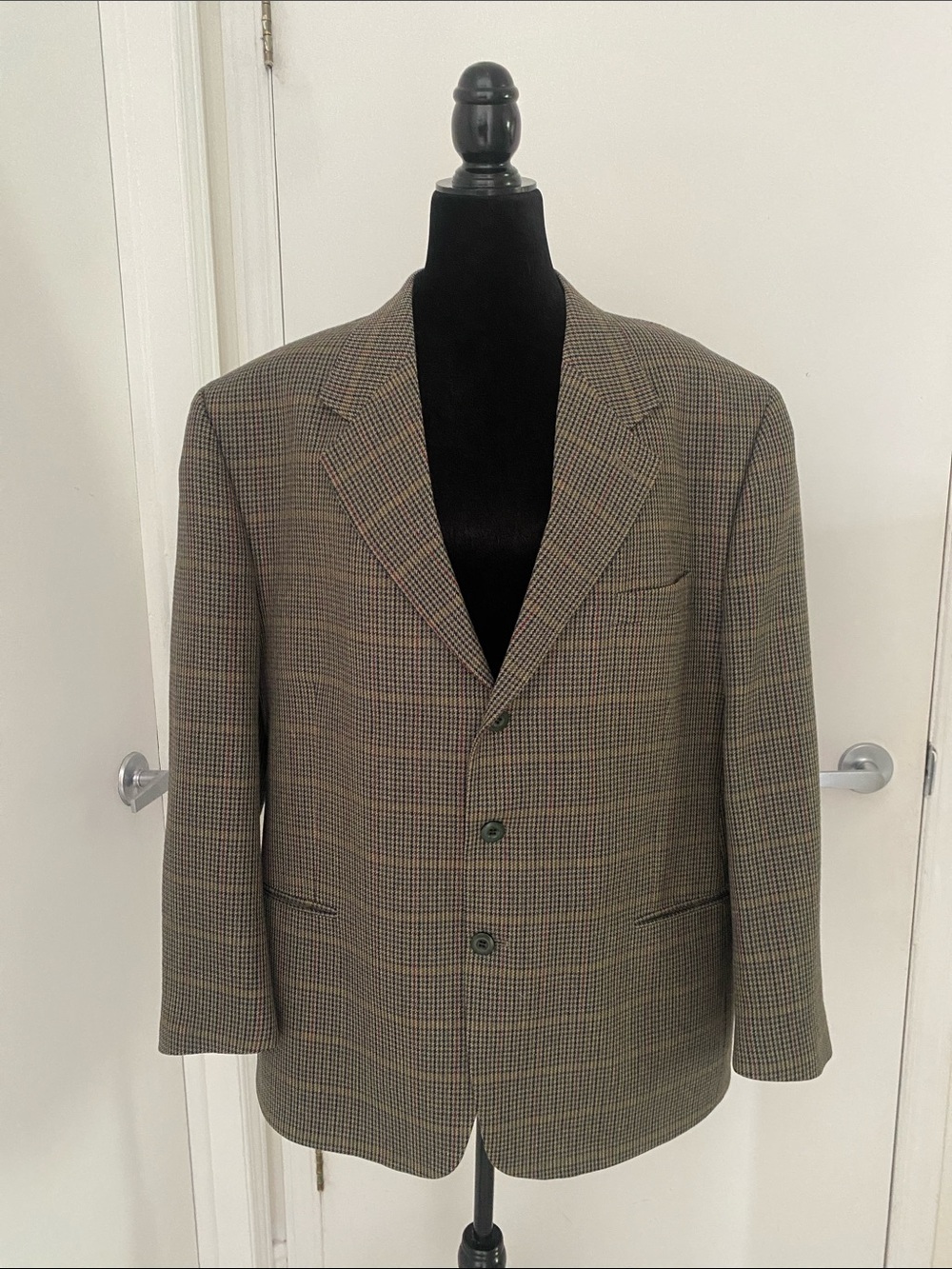 EMBASSY ROW made in Canada Men's Classic Glen Plaid Blazer Green probably 44R